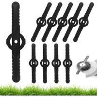 Paquete de 60 cuchillas de repuesto de plástico negras de 14 cm de largo para desbrozadoras, accesorios para desbrozadoras, cuchillas de plástico para cortacésped con cuchilla (negras)