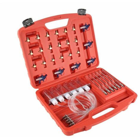 Produktbild von Einspritzdüsen Tester Zoomtools 6 Zylinder Diesel Einspritzdüsen Durchflussmesser Adapter Set, Diesel Common Rail Injector Mit 24 Adaptern, Kraftstoffdruck Set, Werkzeug Set Rücklaufmengen Tester