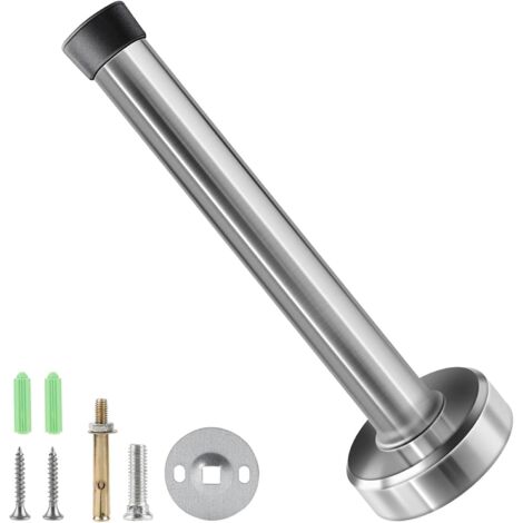 Wandtürstopper Wand Edelstahl - 15cm Türstopper Wandmontage mit Gummi Puffer Enthält Befestigungsmittel - Türpuffer(silbrig)