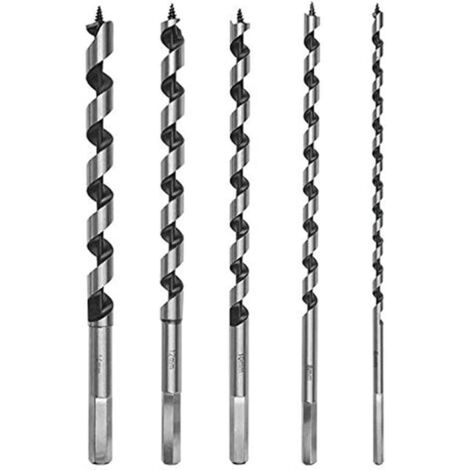 Sechskant-Holzbohrer, Spiralbohrer, dicke Holzbohrer, Holzbearbeitungsbohrer, Holzbearbeitungsbohrer, Holzbohrer-Set, 6 mm/8 mm/10 mm/12 mm/14 mm, 5 Stück