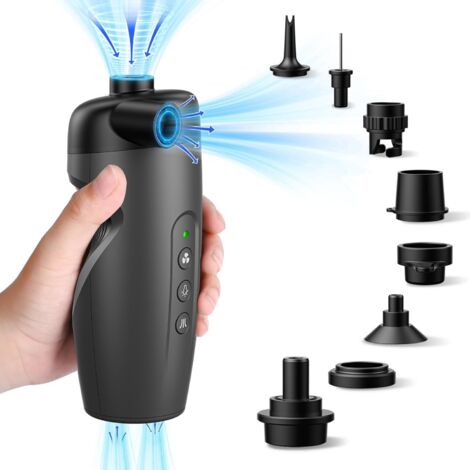 SUP Elektrische Luftpumpe für Schlauchboote, 20 PSI wiederaufladbare Luftpumpe mit 3000 mAh Akku, Luftmatratzenpumpe für aufblasbare Pools, Floß, Bett, Boot, Schneering