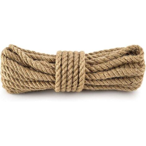 Basteln Sie Hanfseil, dickes und dünnes Juteseil, DIY-Hanfseil, dekoratives Anhängerseil, Katzenklettergerüstseil – Durchmesser 14 mm, 50 Meter