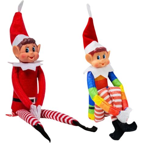Elfen, die sich schlecht benehmen, 40 cm, 15 Zoll, beugen und posieren, ungezogener, sich schlecht benehmender Elfenjunge, mit Vinylgesicht und weichem Körper, roter Elf, ungezogener Weihnachtself (1/5)