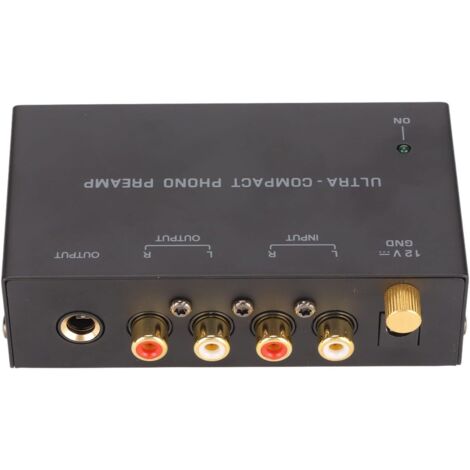 PP400 Phono-Plattenspieler-Vorverstärker, Mini-Plattenspieler-Verstärker mit elektronischem Audio-Stereo-Cinch-Eingang und Cinch-Ausgang mit unabhängigem Steuerknopf, 100-240 V (Nr. 1) (1/5)