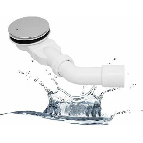Extra flacher Duschablauf 90 mm – Ablaufloch-Set für Duschwanne, Duschsiphon mit Anti-Geruch-System, Haarsieb, flexibler Schlauch