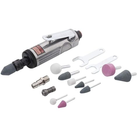 16-teiliges Druckluft-Stabschleifer-Set, Mini-Druckluft-Stabschleifer für die Reifenreparatur und andere Anwendungen, mit 3 mm-6 mm-Zubehör