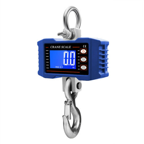 Digitale Hängewaage mit Fernbedienung, 1000 kg/2204 lbs, robuste tragbare Kranwaage, LCD-Hintergrundbeleuchtung, industrielle Hakenwaagen, Einheitenänderung/Datenspeicherung (1/2)