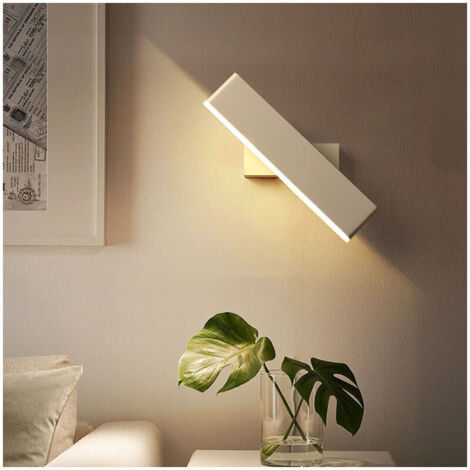 LED Wandleuchte Weiße Lampe Kreatives Design Innenbeleuchtung Fast 360 Grad drehbar Wandlampe für Schlafzimmer Wohnzimmer Büro Flur (Weiß)