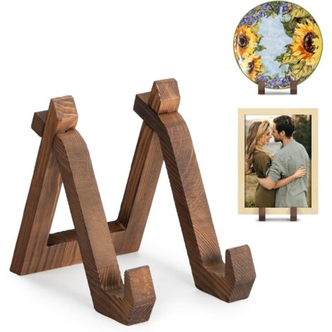 Dekorativer Tellerhalter aus Holz, Tischtellerhalter, Bilderrahmen-Ausstellungsständer, kleine Staffelei – 6 Zoll (1 Stück)