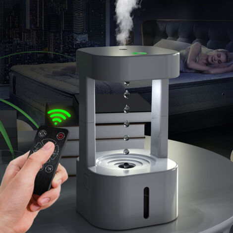 Ultraschall-Luftbefeuchter Mini 580 ml USB mit Wassertropfen-Anti-Schwerkraft-Lichteffekten mit LED, automatische Abschaltung für Zuhause, Wohnung, Luftbefeuchter (1/5)