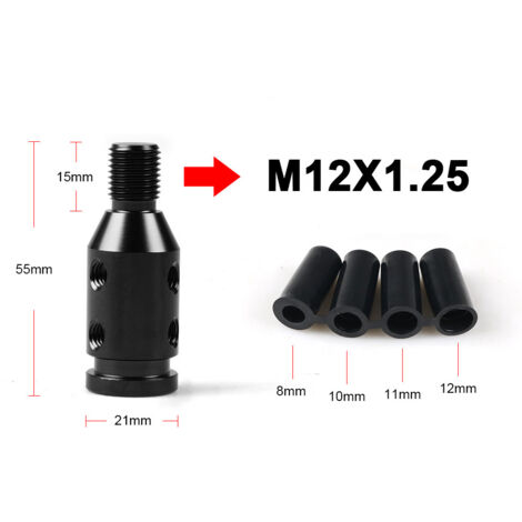 Auto-Schaltkopf-Gewindeadapter, M12x1,25 Schalthebeladapter, universal für alle Modelle, Aluminium (1/4)