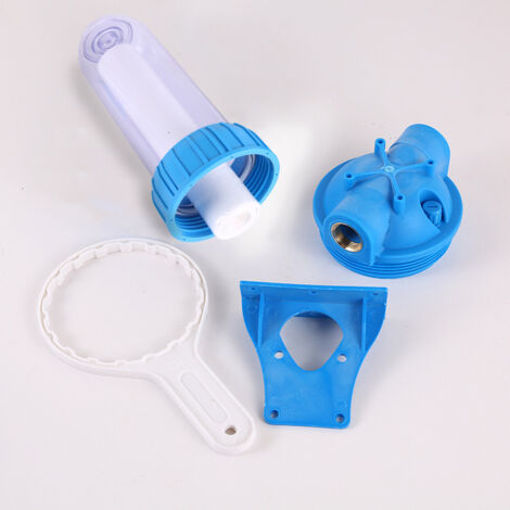 50 Mikron 10" Sedimentfilter. Enthält 50 Mikron Sedimentkartusche, Filterhalter, Filterhalterhalterung für die Wandmontage und Filterhalterschlüssel. (1/4)