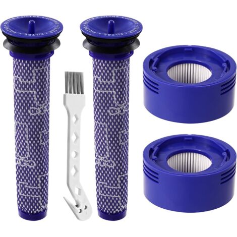 4 Filterzubehör für Dyson V8 V7, 2 Nachfilter und 2 Vorfilter anwendbar für Dyson V7 V8, 1 Reinigungsbürste, Dyson V8 Filterersatzteile können die Luft effektiv reinigen (1/5)
