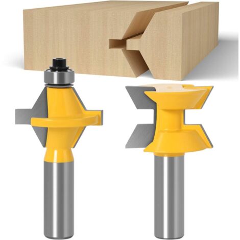 Fräser-Set für Nut und Feder in Industriequalität, 1/2 Zoll (12,7 mm, 1/2 Zoll Schaft)