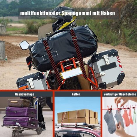 2 Stück Spanngurte Mit Haken – 2 Meter Lang, Extra Stark, Für Fahrrad, Auto & Camping