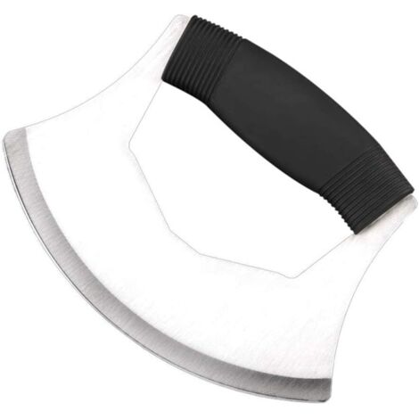 Pizzaschneider - Pizzaschneider - Scharfer Wiegeschneider Hochwertige Edelstahlklinge als Gemüseschneider Mezzaluna Kochmesser mit Schutzhülle (1/5)
