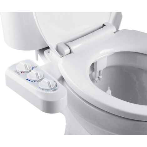 WC Bidet, Water Bidet Dusch-WC (ohne Strom),Intimreinigung mit Selbstreinigende Düsen Wasserstrahl regulierbar Po Dusche und Lady-Dusche
