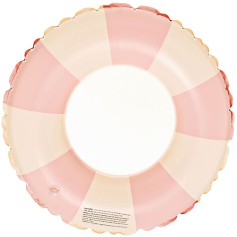 Verdickter dänischer Vintage gestreifter Kinder-Schwimmring, oliv, aufblasbar, Achselhöhlen-Schwimmring für Babys, Kirsche, 50 x 22 cm (1/5)