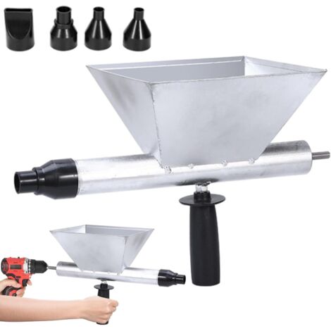 Zementkartuschenpistole, elektrische Mörtel-Fugenpistole, elektrische Zementpistole, Edelstahl-Zementmörtelpistole mit 4 Düsen (keine elektrische Bohrmaschine)