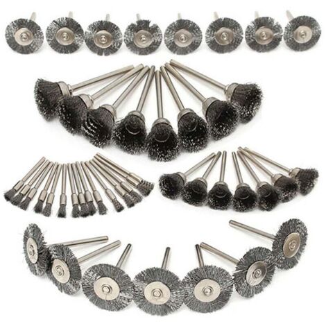 45-teiliges elektrisches Schleifdrahtbürsten-Set, Kupferdraht-Kombibürste, Drahtrad, Minibürste, kleine Stahlbürste (1/5)