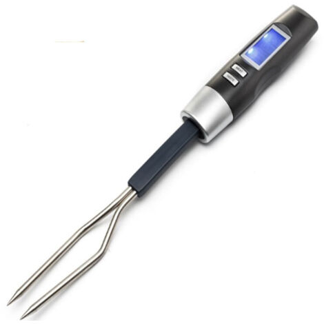 Lebensmitteltemperaturfühler aus Edelstahl, Grillgabel, elektronisches digitales Thermometer mit Hintergrundbeleuchtung für Flüssigkeiten, Milchflasche, Backen, Kochöl (1/4)