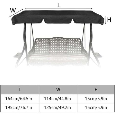 Ersatzdach für Schaukelsitz, wasserabweisende Outdoor-Abdeckung für Schaukel, UV-Schutz für Terrasse, Hängematte, Schaukel, Dach für Garten/Outdoor (195 x 125 x 15 cm) (1/4)