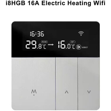 Smart WiFi Thermostat mit App für elektrische Fußbodenheizung, digitaler Regler, 16A elektrische Heizung mit WIFI (inkl. 3m Sensorkabel), Fernbedienung, für Tuya, Smart Life App, kompatibel mit Multip