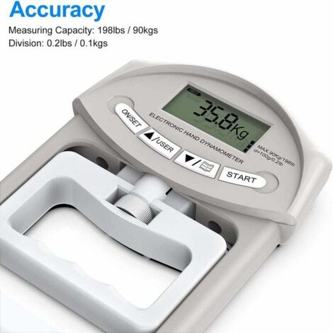 396Lbs/180Kg Digitale Handdynamometer Grip Strength Meter USB Lcd-scherm Hand Grip Rollenbank Grip Strength Tester(Black Grip Meter