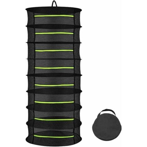 Kräutertrockner mit 8 Schichten, 60 cm hängendes Trocknungsnetz, faltbares Trocknungsnetz für Hydrokulturpflanzen, Fische, Unkraut (1/5)