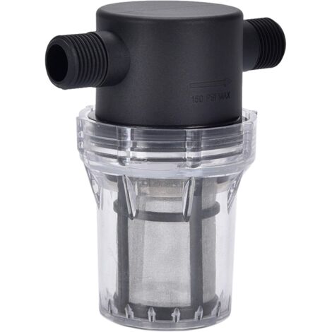 Wasserfilter, 1,27 cm (1/2 Zoll) aufdrehbares Rohrsieb, Nylon PA66 Abdeckung, PC-Schüssel, 304 Edelstahl-Bildschirm (1/2 Zoll) 80 Mesh männlicher Wasserfilter)