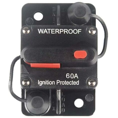60 A manueller Reset-Leistungsschalter, 12 V-36 V DC, Oberflächenmontage, wasserdicht, für Auto-Audio, Wohnmobil, Marine, Boot, LKW, Angeln, Motoren, Auto-Lautsprecher, rücksetzbare Sicherung (1/5)