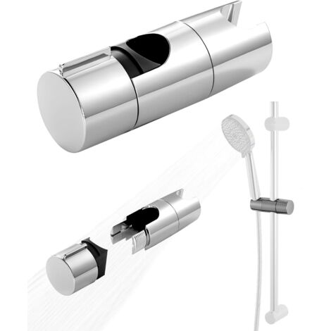 Brausehalter, Brausekopfhalter für verstellbare Gleitstange 19-25 mm, Brausehalter Gleitstange ohne Bohren, 360° drehbarer Handbrausehalter für Brausestange