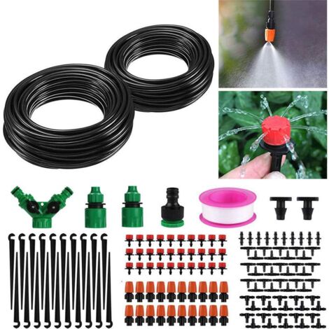 Bewässerungssystem, Tropfbewässerungsset, 158-teiliges automatisches Mikro-Tropfbewässerungsset, DIY-Bewässerungsset für Garten, Rasen, Pflanzen, Landschaft, Topf