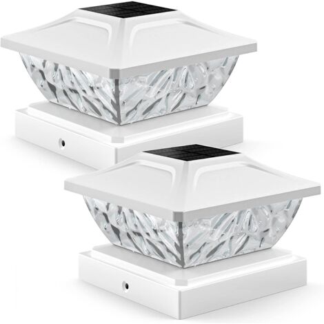 2 Stück Solar-Pfostenkappen-Lichter, 2 Modi, helle Solar-Pfostenlichter, für den Außenbereich, wasserdicht, Zaunpfostenkappen-Lichter, solarbetriebene Deckleuchten für 4 x 4, 4,5 x 4,5, 5 x 5 Pfosten