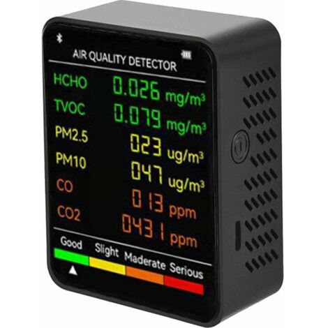 6 in 1 PM2.5 PM10 HCHO TVOC CO CO2 Luftqualitätsdetektor Multifunktionaler CO Kohlendioxid Formaldehyd Monitor