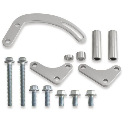 SBC Halterungssätze für Servolenkungspumpen, verstellbar, Ersatz aus Aluminiumlegierung für Chevy (Silber) (1/5)