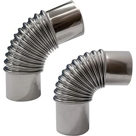 Ellenbogen-Ofenrohr-Set, 45-Grad- und 90-Grad-Ofenrohr, 2,36 Zoll, Zeltofen-Schornstein-Auspuff-Kamin-Ellenbogen (45+90-Ellenbogen-Set)
