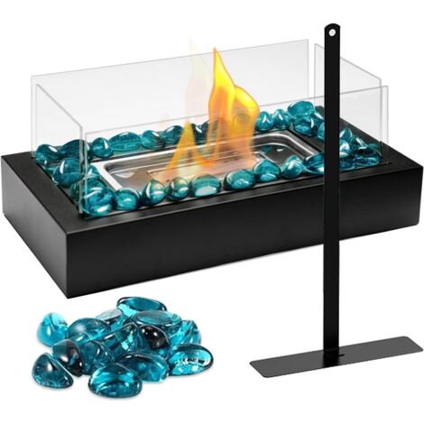 Tisch-Feuerstelle für drinnen und draußen – Tisch-Feuerstelle mit Feuerglas, Mini-Kamin, tragbare Smores-Maker-Dekorationen für Zuhause, Terrasse, Balkon, Hochzeit, Einweihungsfeier, Muttertag, (1/5)