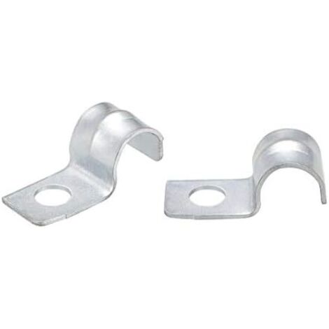 50 Stück Befestigungselement Fix Starres Netz Traille Loch Rohr Verstärkte Rippenklemme für Kohlenstoffstahlrohr Verzinkt 22,5 x 10 x 9,5 mm Innendurchmesser 8 mm (1/5)