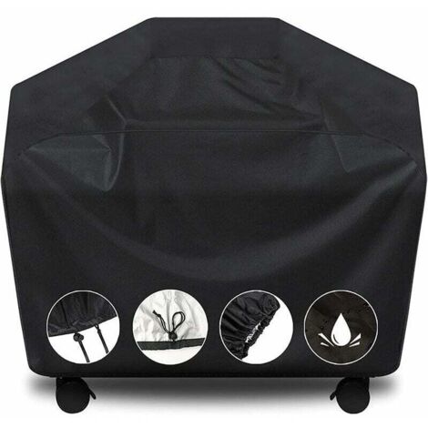 Premium-Grillabdeckung, robuste Gasgrillabdeckung für Weber Spirit, Weber Genesis, Char Broil und mehr. Reiß- und wasserbeständig (57 L x 24 B x 46 H, Schwarz)
