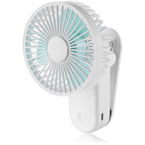 Mini-Clip-Ventilator 1200 mAh, Clip-Ventilator mit magnetischer Halterung, tragbarer USB-Ventilator 3 Geschwindigkeiten, leistungsstark und leise für Zuhause, Büro, Tisch, Camping usw. (weiß),