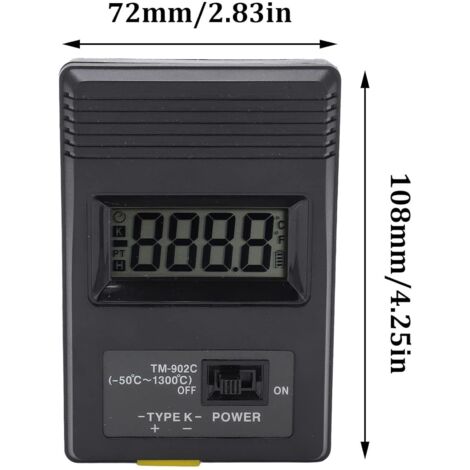 Produktbild von Digitales Thermometer DT1312 – 2-Kanal, -200 Bis 1370 °C, Für K-Typ, Hochpräzise, ABS-Gehäuse, Inkl. 2 Sonden