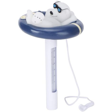 Schwimmbadzubehör Schwimmendes Wasserthermometer, Cartoon-Tier-Eisbär-Wasserthermometer, Schwimmbadthermometer