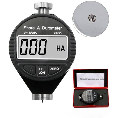 Digitaler Härteprüfer, 0-100 HA Shore A Digitaler Härtemesser Shore A Digitaler Härtemesser, Gummi- und Reifenhärtemesser, LCD-Härtemessgerät für Reifen, Kunststoff, Leder, Gummi (1/5)