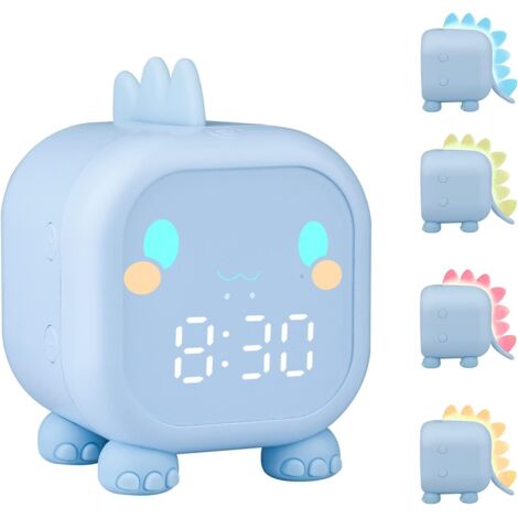 Digitaler Wecker für Kinder, Mädchen und Jungen, Dinosaurier-Wecker, buntes Licht/Countdown/Schlummerfunktion/2-Gruppen-Alarm/6 Klingeltöne/einstellbare Lautstärke/wiederaufladbare Kinder-Schreibtisch (1/5)