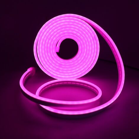 LED-Neonstreifen 3 m, Rosa, 12 V, Neon-LED-Lichtstreifen, IP65, wasserdicht, Silikon, zuschneidbar, flexibles Neonlicht für Schlafzimmer, Party, Bar, Küchendekoration (ohne Netzteil) (1/5)