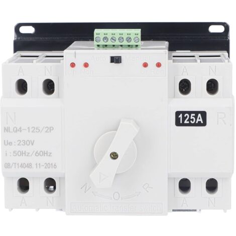 Dual Power Automatischer Transferschalter, AC 230 V 2P 125 A CB Automatischer Kippschalter Dual Power Transferschalter für kommunalen Strom, USV, Wechselrichter