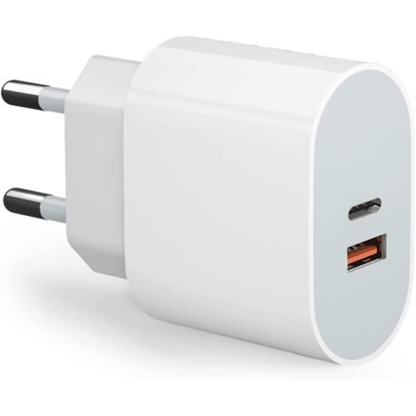 USB-C-Netzteil, 45-W-Ladegerät, 2-Port USBC auf USB A, Schnellladegerät iPhone, für iPhone 16/15/14/13/12/11/Pro/Max X XS XR 8 7 6S Plus Mini SE, iPad, Samsung Galaxy, Google Phones