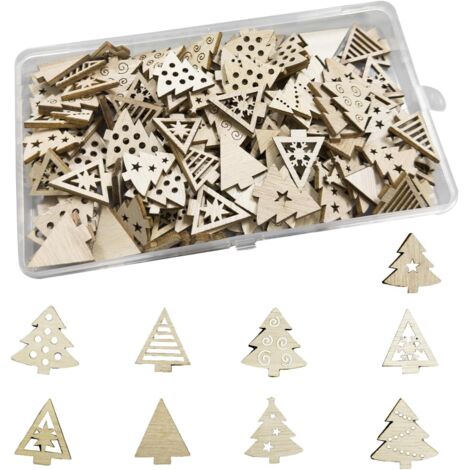 100 Stücke Holz Christbaumschmuck Weihnachtsdekoration Holzscheiben für DIY Handwerk Weihnachtsbaum Dekoration Tischdekoration XS03 (1/5)