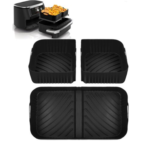 Zubehör, Silikonform für Heißluftfritteuse für Ninja Foodi Flex 10,4 L AF500EU, Silikonzubehör für Heißluftfritteuse, AF500EU-Zubehör (2 Stück 18 x 20 x 10 cm + 1 Stück 36 x 20 x 10 cm Kits) (1/5)
